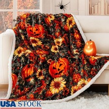 Super Soft Halloween Blanket Cozy Pumpkin Throw Perfect Parties Home Decor New