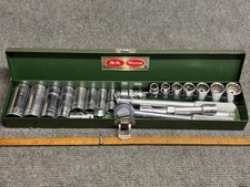 Vintage Sk-wayne 23 Pc 38 Drive Socket Set With Case Very Clean Usa Vintage Sk-wayne 23 Pc 38 Drive Socket Set With Case Very Clean Usa