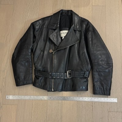 Dirk Bikkembergs Homme Leather Biker Jacket Belted Black | eBay