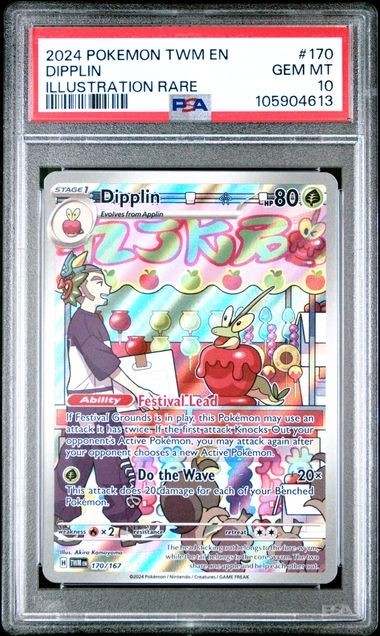Pokemon Dipplin Twilight Masquerade Illustration Rare #170 PSA 10 Gem Mint