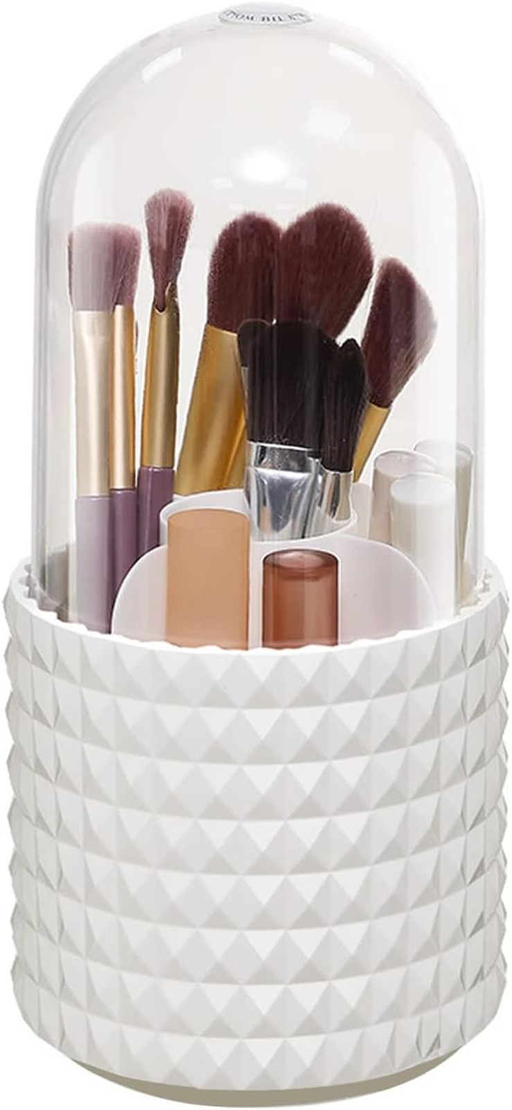 Organizzatore Cosmetico Girevole Pro: Porta Pennelli con Cupola