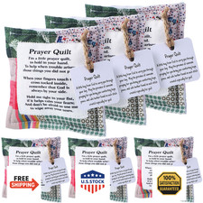 Fanfanwin 6 Pcs Mini Prayer Quilt with Cross, Pocket Scripture, Christian Gift