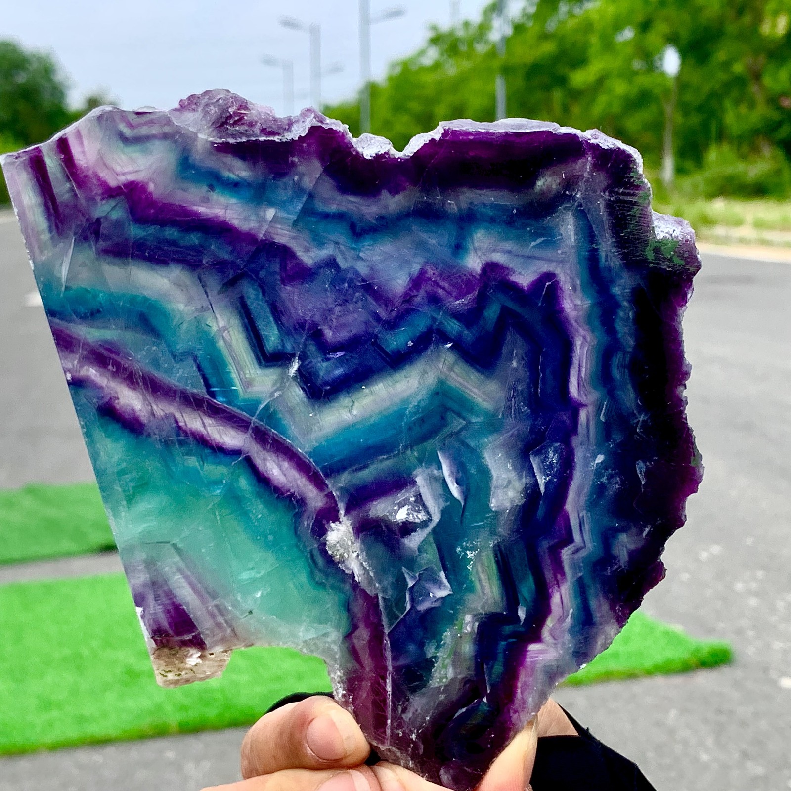 Natural 1.41LB Fluorite Crystal Slab for Energy Healing & Spiritual Repair