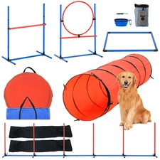 Dog Agility Training Kit Pet Obstacle Course Equipment Backyard 5 PCS Set