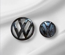 VW T6 T6.1 EMBLEME FRONT u. HECK Set Schwarz Hochglanz Logo Zeichen 7E0853601G