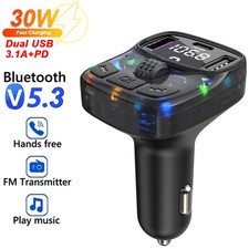 Bluetooth 5.3 FM Transmitter Car MP3 Player PD30W Fast Charger Handsfree Kit QC3