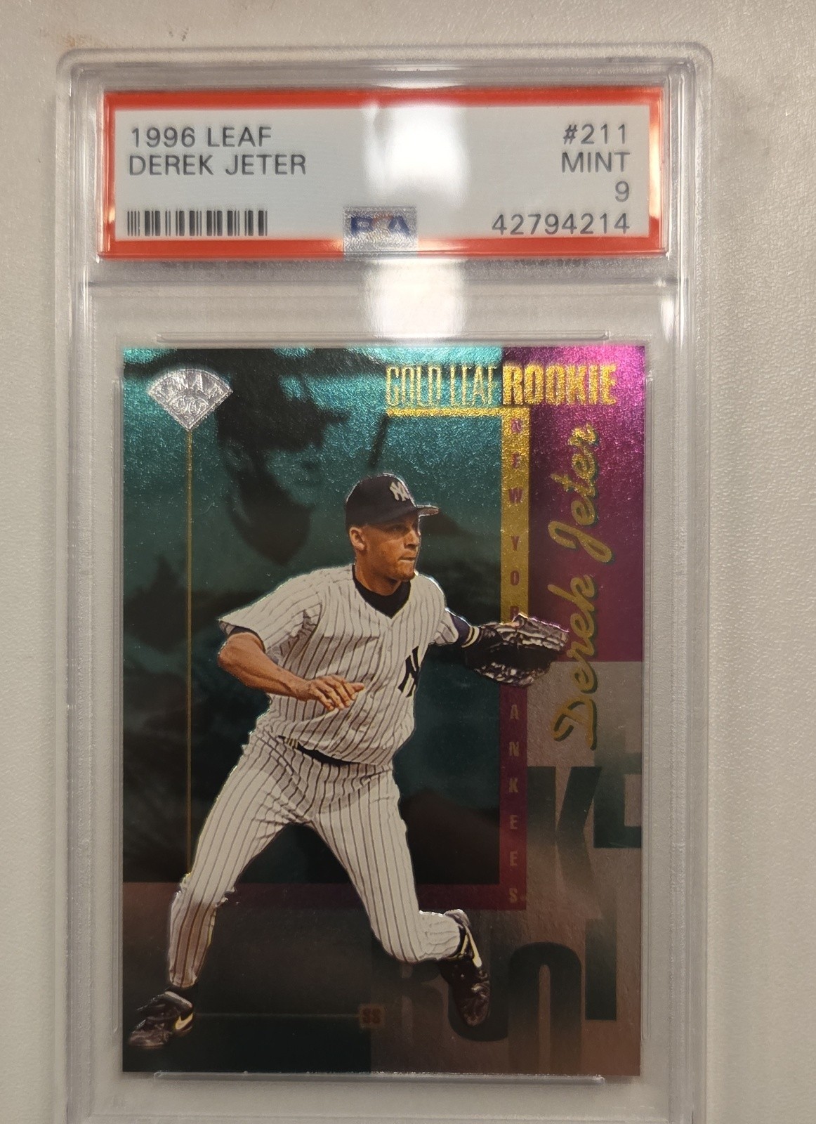 1996 Leaf - Gold Leaf Rookie Derek Jeter #211