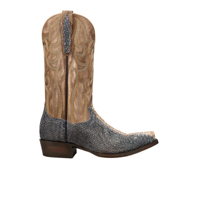 Dan Post Boots Stryker Python Snip Toe Pull On Cowboy  Mens Grey Casual Boots DP