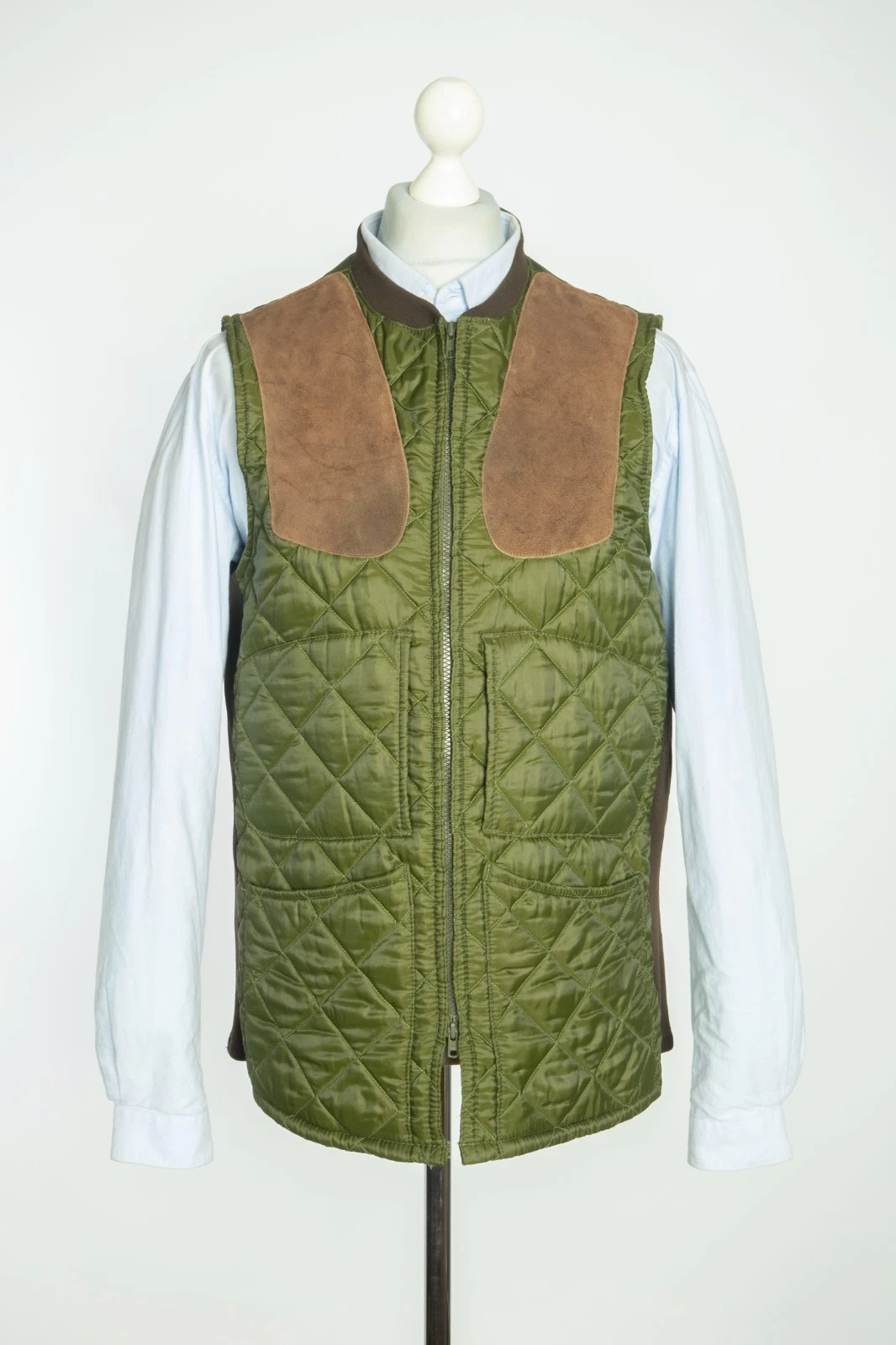 Barbour Keepwear Waistcoat Quilted Olive Warm Shooting Vest Gilet Liner Size M