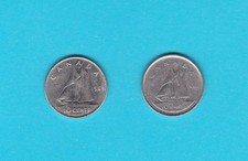 Canada  1968 - 1969   dimes 10 cents Queen Elizabeth II lot of 2 dimes