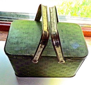 U.S. Marine Basketweave Lunch Box EMPTY Tobacco Tin