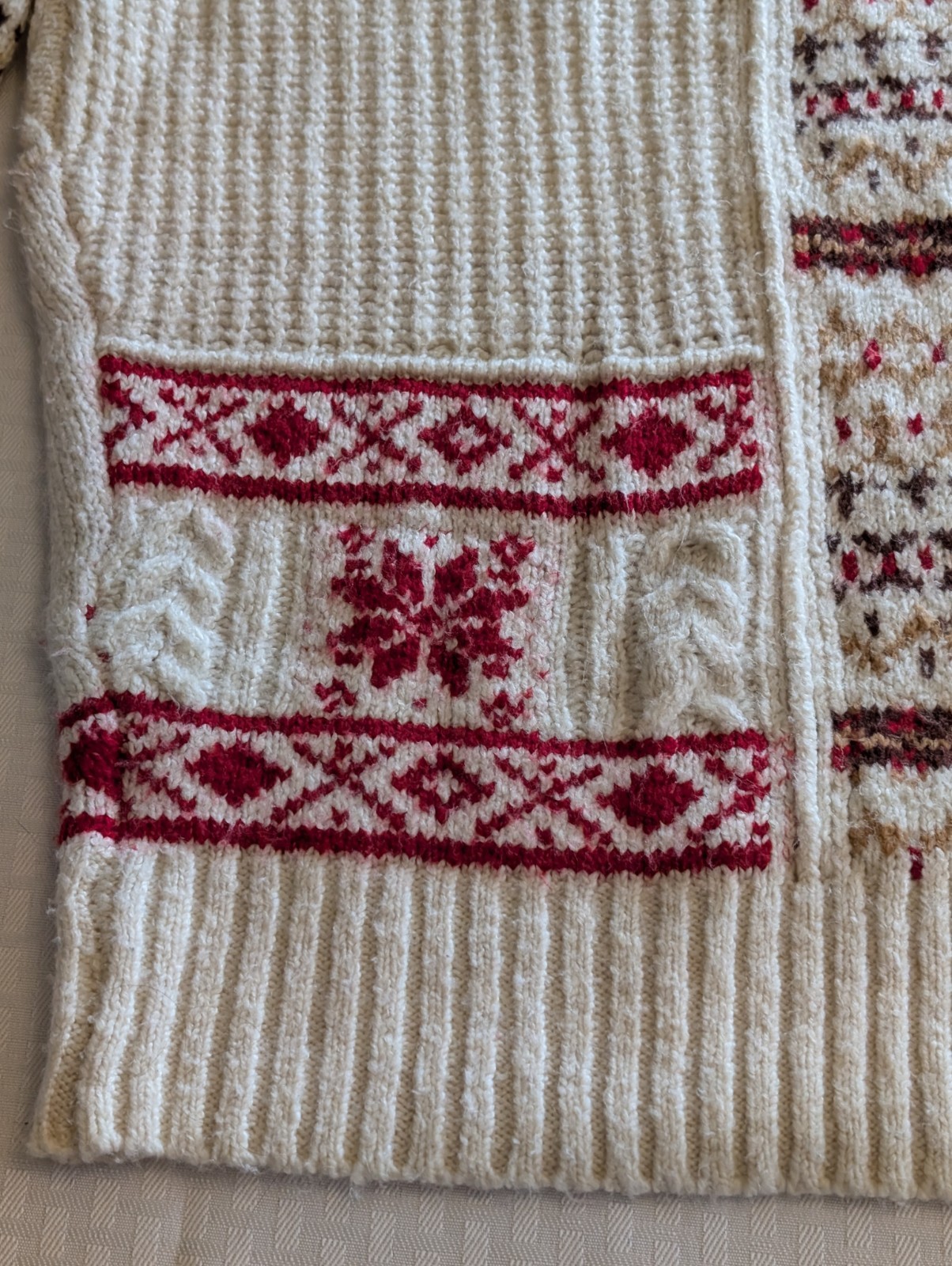 American Eagle Patchwork Fair Isle Snowflake Cabl… - image 19