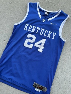 Vtg Kentucky Wildcats Basketball Jersey 24 Nike Elite Size Med Blue Home - Image 1 of 4