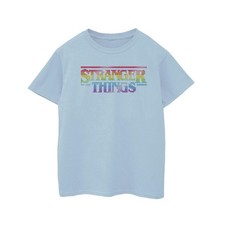 Netflix Girls Stranger Things Rainbow Dot Logo Cotton T-Shirt BI35759