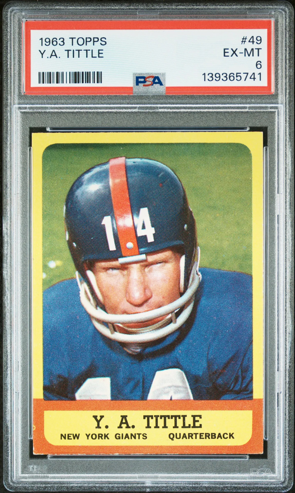 1963 Topps #49 Y.A. Tittle PSA 6 EX-MT