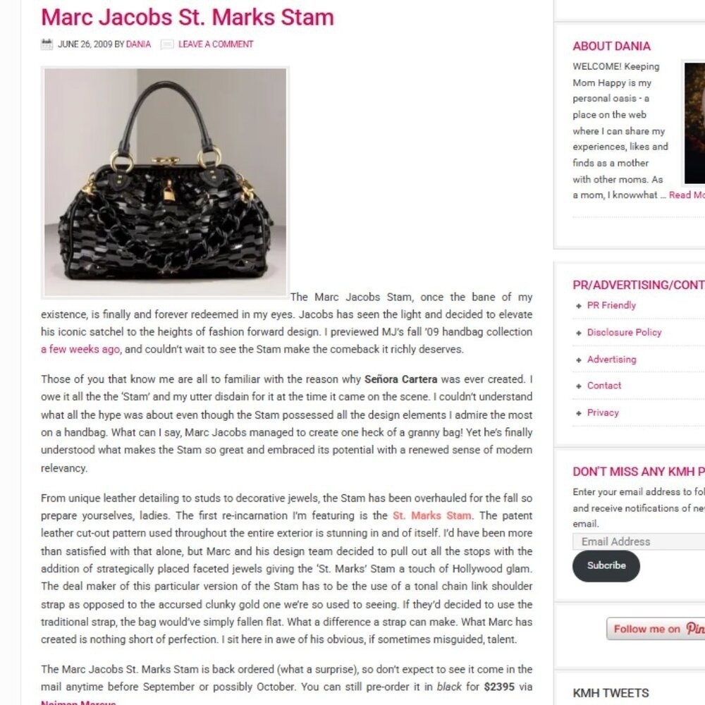 Marc Jacobs Rare 2009 St. Mark's Stam Bag Black Suede Patent Swarovski Crystal image 2