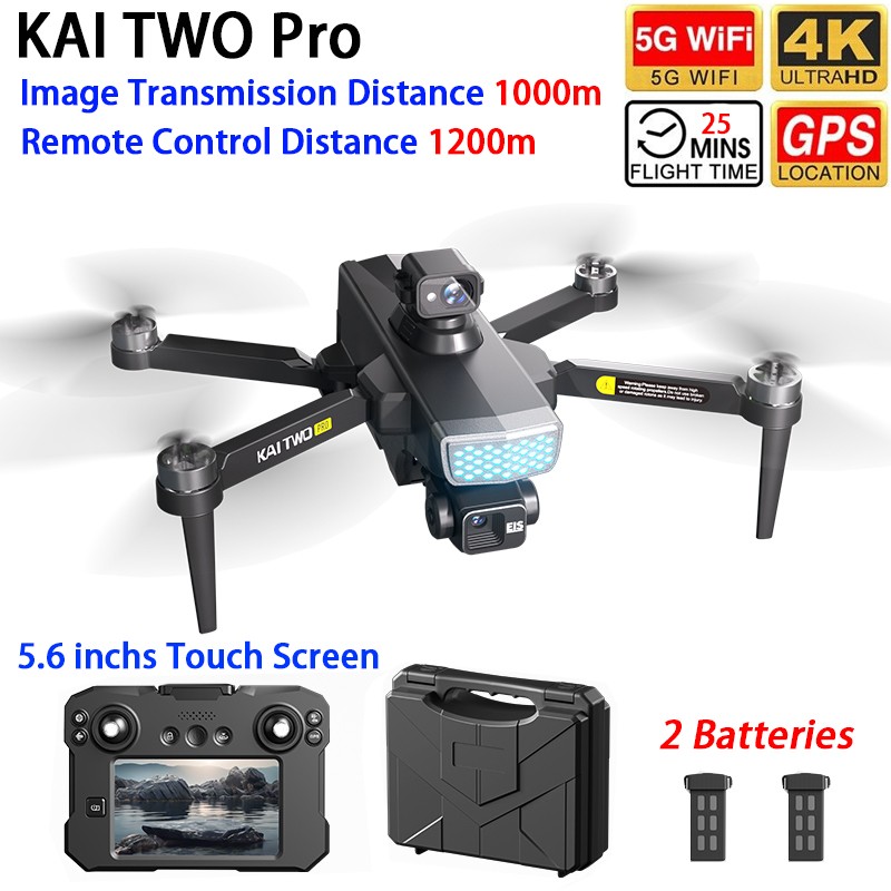 KAI TWO Pro Drone GPS 3-axis Gimbal 4K Dual Camera Obstacle