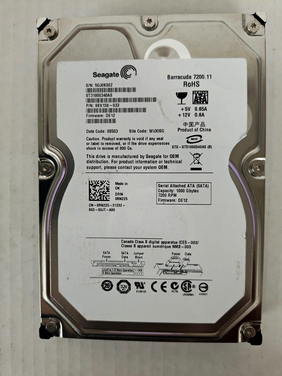 Seagate Barracuda 7200.11 1TB 7200RPM SATA 3.5 inch Hard Drive