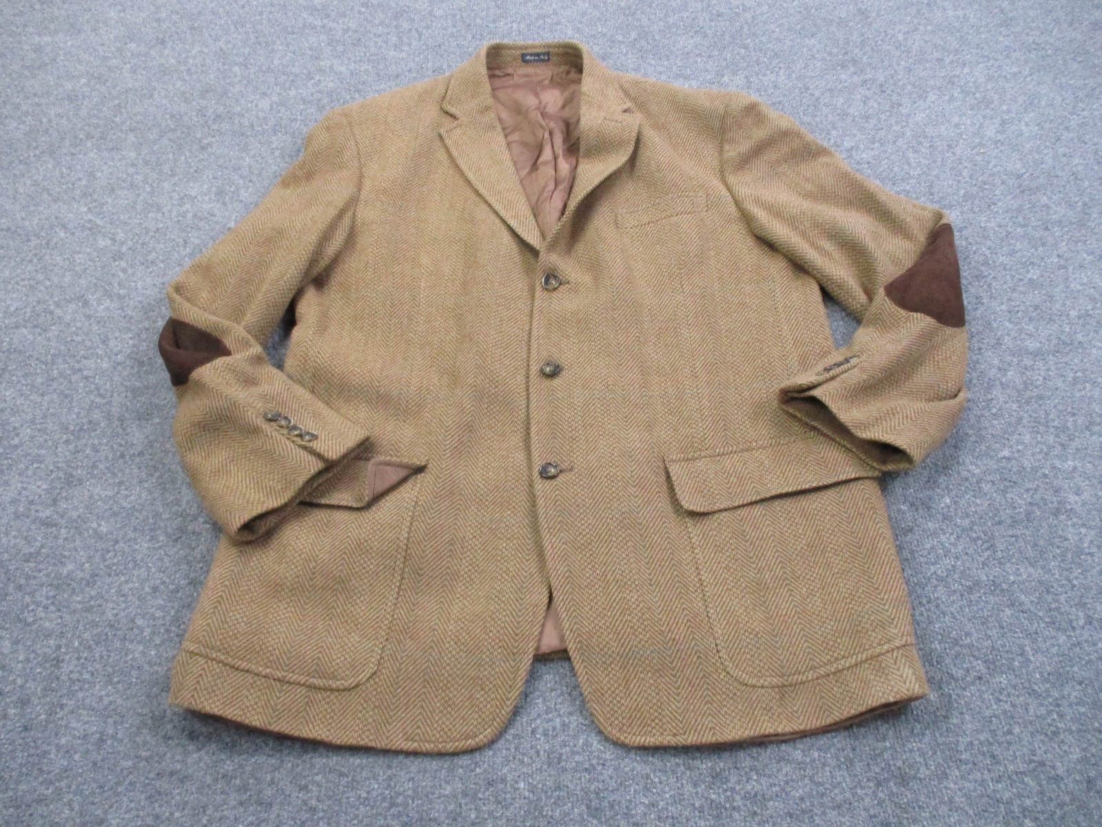 Polo Ralph Lauren Jacket Mens 2XL Wool Vintage Coat Blazer Leather Elbow Patches