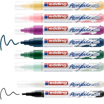 edding Start Easy Set - acrylic paint pens, waterproof; fine and medium nib, inc