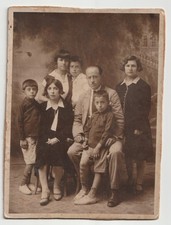 Antique 1900s Family Portrait Sepia Photo - Large Group Vintage Studio Fashion