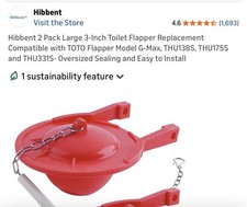 3 Pack 3-inch Universal Toilet Flapper Replacement - red