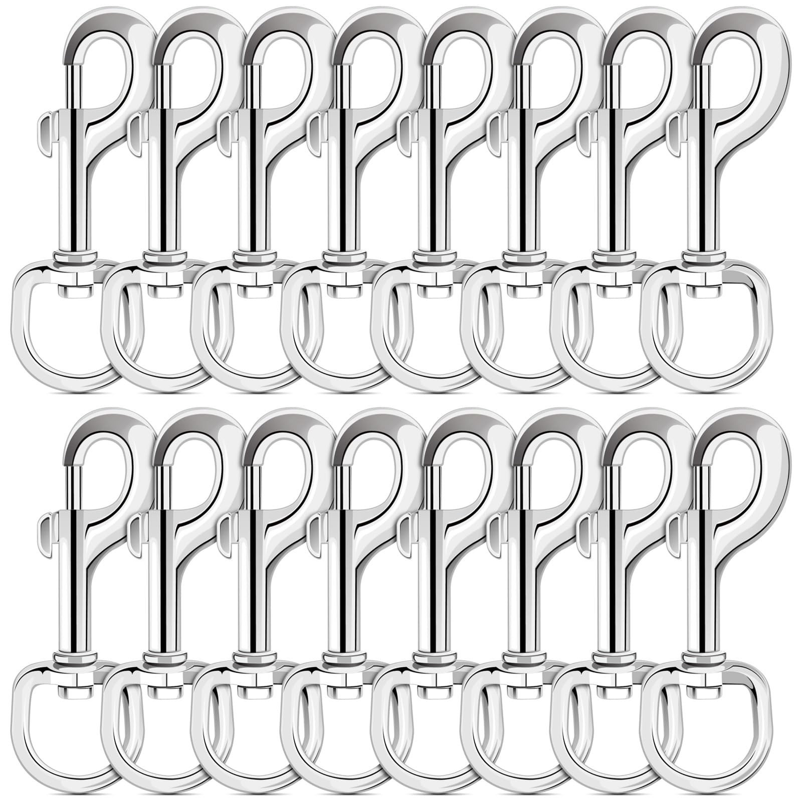 Extra Large 4.23 Inch Swivel Eye Bolt Snap Hooks 220Lbs Load Capacity Zinc Al...