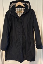 Jack Murphy Women's Navy Hooded Waterproof Mid-Length Rain Coat UK 16 VGC