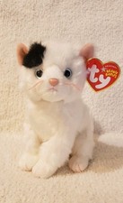 Delilah a white Cat with Black Patch and Blue Eyes MWMT Retired Ty Beanie Babies