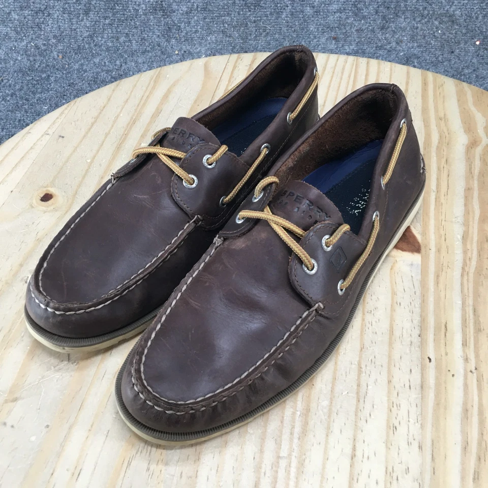 Sperry Top Sider Shoes Mens 11 M Brown 2 Eye Boat Leather Slip On Low 0770594 - Image 4 of 4