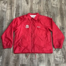 Vintage 80s Auburn Sportswear Coach Jacket Mens XL Red Made in USA