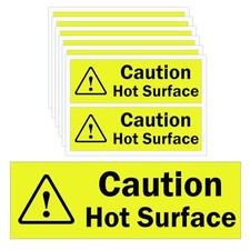 5.91x 1.97 Inch Large Stickers 10 Pcs Do Not Touch Signs Caution Hot Surface