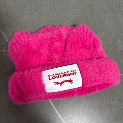 CHARLES JEFFREY LOVERBOY Pink Knit Hat - Unique Style