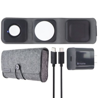 Mophie 3-in-1 Tri-Fold Travel Charger Pad with MagSafe for Apple - Black (Gen 1)