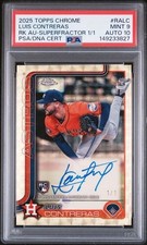 Marketplace image: 🔥🔥🔥1/1🔥🔥🔥2025 Topps Chrome LUIS CONTRERAS Superfractor Auto PSA 9/10