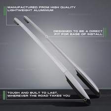 SILVER FULL LENGTH CAR ROOF RAILS BARS KIT PAIR FOR TOYOTA RAV4 XA40 13-18