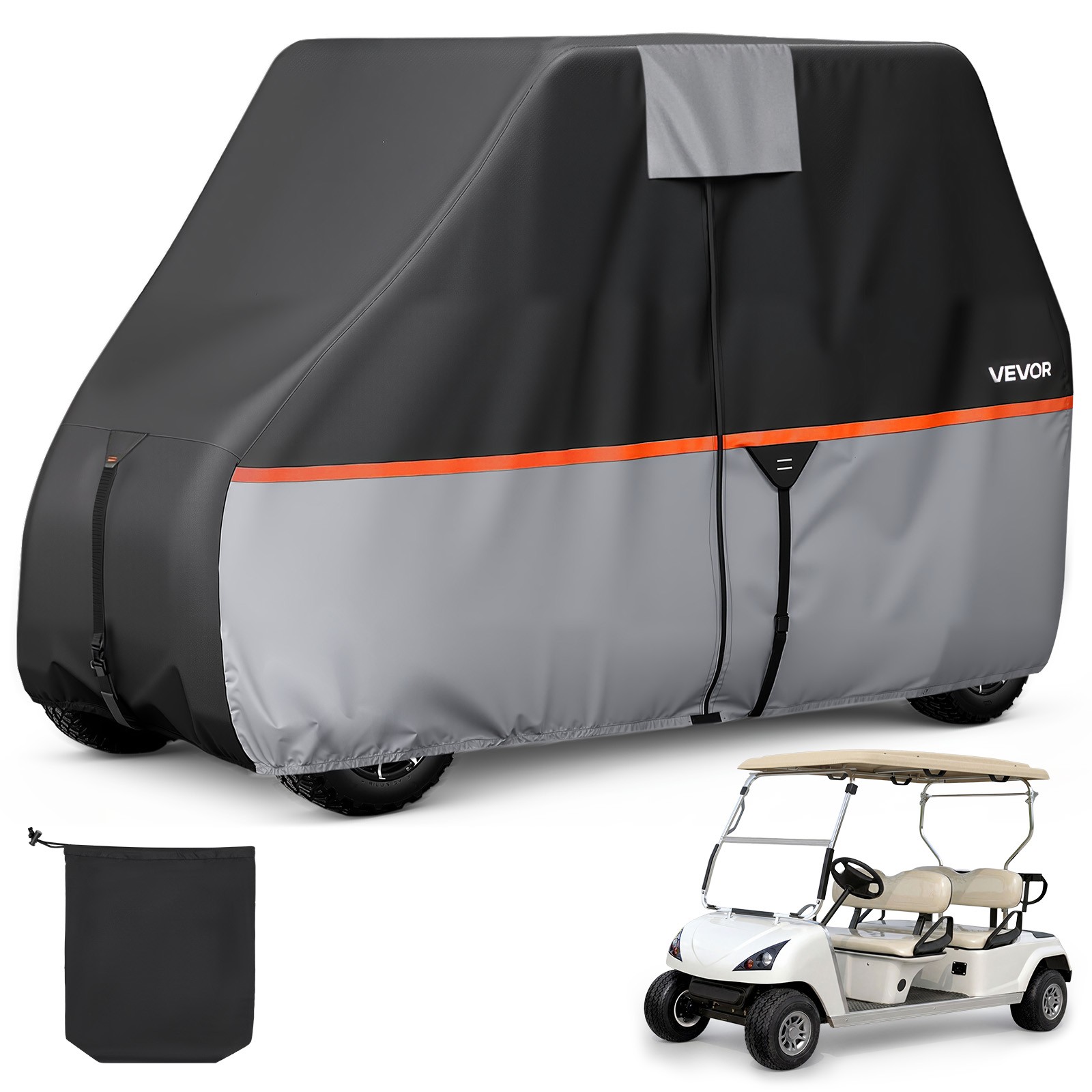VEVOR Golf Cart Cover Full Coverage 2+2/4 Passenger 420D Oxf