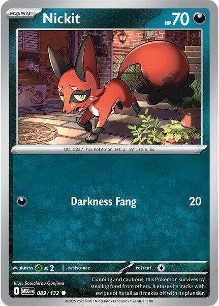 Nickit #089/132 Me01 Mega Evolution Common Reverse Holo Pokemon TCG NM