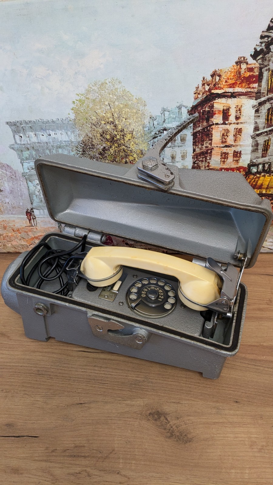 A Cold War-era military soviet ship phone TAC-M + protective casing