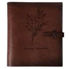 Photo Album 4x6 200 Photos, Genuine Leather Photo Albums with Writing Space w...