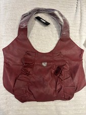 STORM LONDON BURGUNDY RED RUFFLE TOTE SHOPPER HANDBAG BAG PURSE