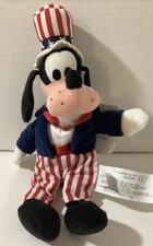 The Disney Store Uncle Sam Goofy 9  Mini Bean Bag Plush Stuffed Animal Toy