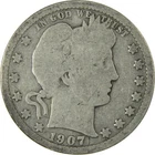 1907 S Barber Silver Quarter G Good 25c Coin SKU:CP891