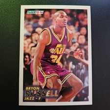 Bryon Russell 1993-94 Fleer #389 RC Rookie Utah Jazz Basketball Card NBA. rookie card picture
