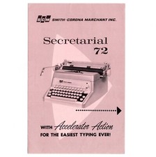 Smith Corona Secretarial 72 Typewriter Instruction Manual User Repro Vtg SCM thumbnail