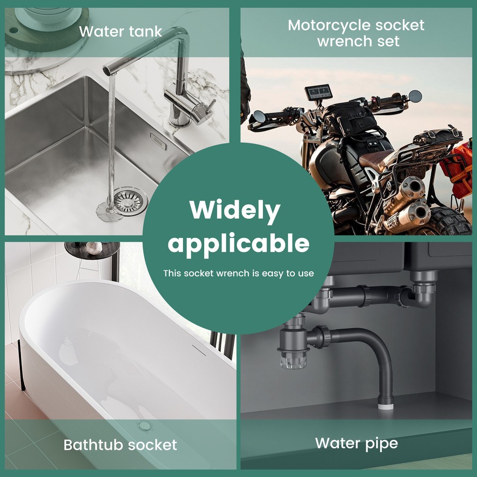 6Pcs Shower Valve Socket Wrench Set 5 Sizes Double Ended Plumbers