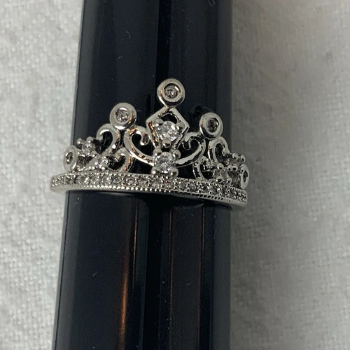 Sterling Silver Crown Ring Signed S925 Size 7.5