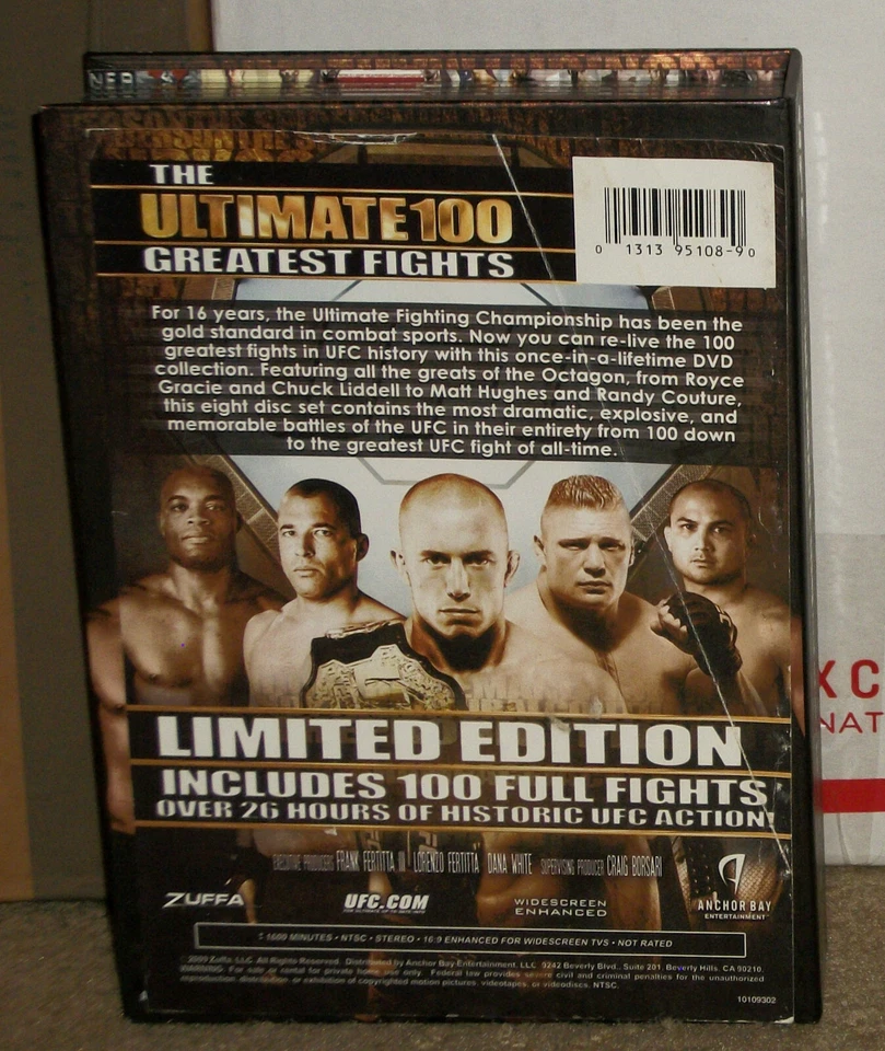 Ultimate Fighting Championship The Ultimate 100 Greatest Fights DVD 8-Disc Set Foto 2 de 2