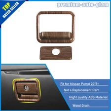 Passenger Copilot Storage Box Handle Cover Trim For Nissan Armada 17+ Wood Grain
