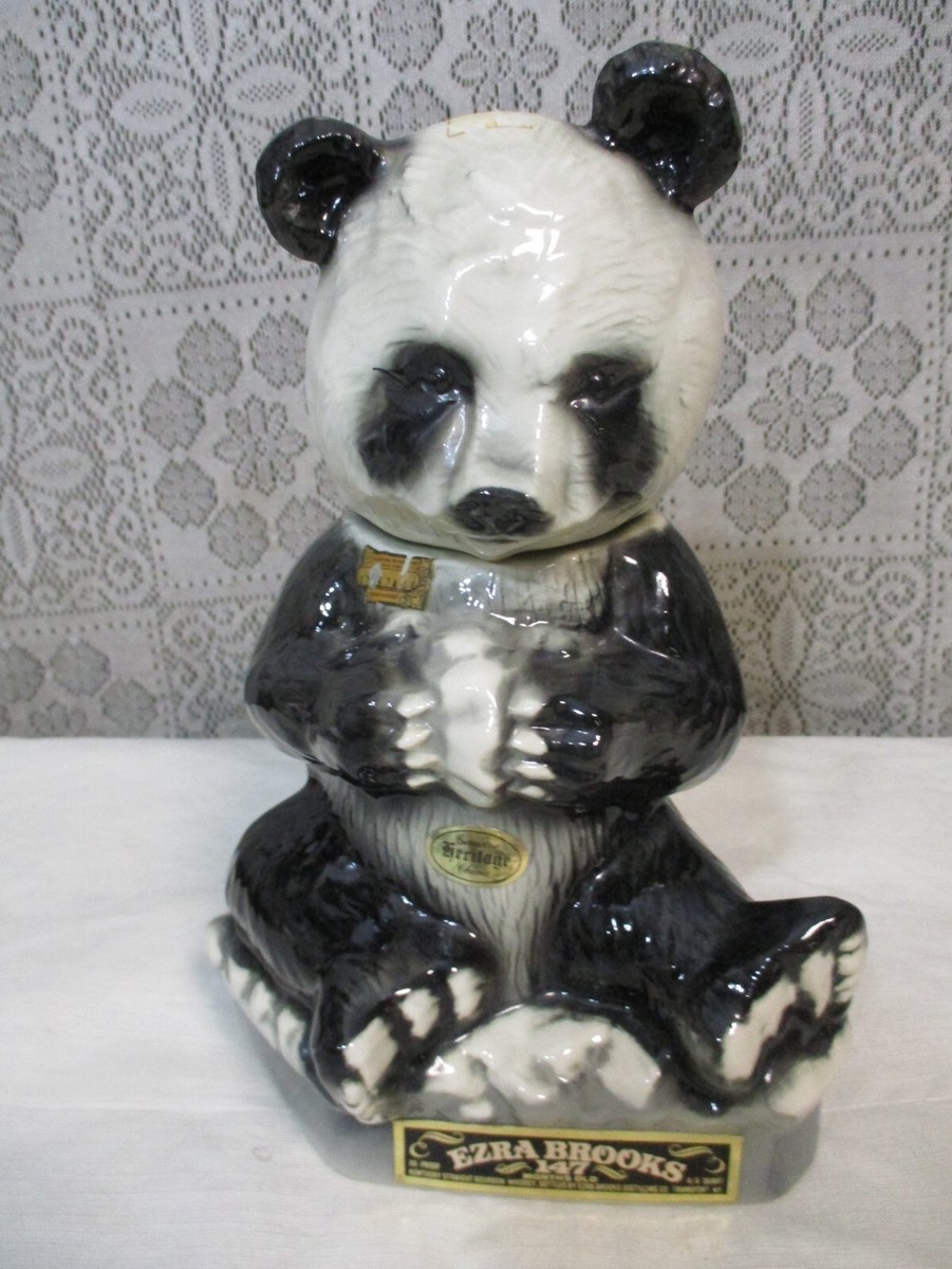 Vintage Ezra Brooks 1972 Panda Bear Whiskey Decanter Heritage